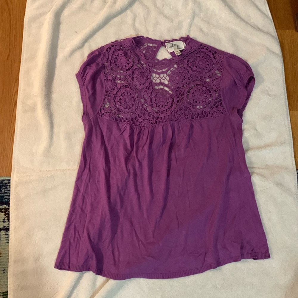 Milly of New York purple crochet top